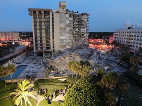 A building that partially collapsed is seen in Miami Beach, Florida, U.S., June 24, 2021.