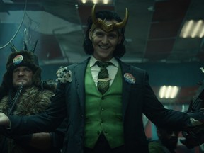 Tom Hiddleston looks to be having a ball as Loki.