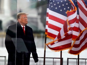 US-Präsident Donald Trump nach einer Rede während einer Kundgebung zur Anfechtung der Bestätigung der Ergebnisse der US-Präsidentschaftswahlen 2020 durch den Kongress in Washington, DC, am 6. Januar 2021.