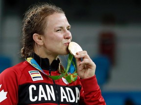 Erica Wiebe was one of four Canadians to win gold five years ago in Rio.