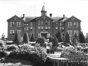Archive photo dated 1947, of Kuper Island Residential School in the Gulf Islands.