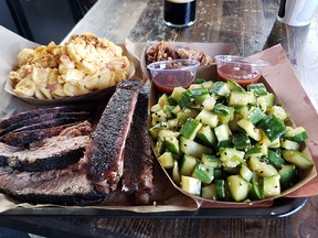 BBQ with fried okra