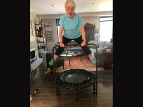 Barbara Kay has put a new bounce in her step during the COVD-19 pandemic with the use of a rebounder.