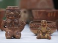 Pre-Columbian statues and pots, repatriated from the Brooklyn Museum in New York, U.S., are displayed for its classification by archaeologists at the facilities of the Costa Rica's National Museum.