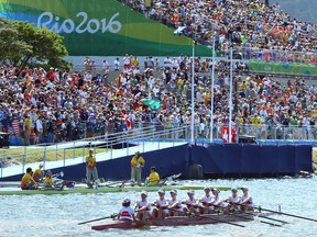 Five members of Team Canada's women's eight team, seen here at the 2016 Rio Games, will be competing in their first Olympics.