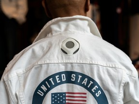 A former flag bearer and 6-time Olympian Peter Westbrook presents the official Opening Ceremony uniforms of the United States team designed by Ralph Lauren, for the Tokyo 2020 Olympics, during an event in New York City, New York, U.S., July 14, 2021.