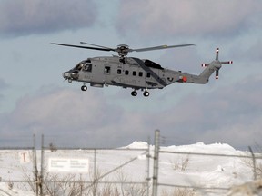 A CH-148 Cyclone maritime helicopter is seen during a training exercise at 12 Wing Shearwater near Dartmouth, N.S. on March 4, 2015.