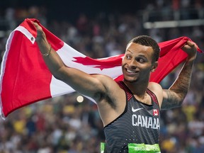 The 57-member athletics team will feature 33 women and 24 men, and those best positioned to win individual medals are sprinter Andre De Grasse (pictured), 800-metre man Marco Arop, distance runners Mo Ahmed and Justyn Knight, decathletes Damian Warner and Pierce LePage and 50-kilometre race walker Evan Dunfee.