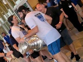 The Stanley Cup emerged a little dinged up from Tampa Bay's day of celebration.