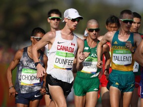 Evan Dunfee of Canada competes in the Men's 50km Race Walk on Day 14 of the Rio 2016 Olympic Games at Pontal on August 19, 2016 in Rio de Janeiro, Brazil.