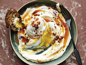 Eggs with yogurt and chili butter from Ripe Figs
