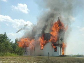 The church took approximately half an hour to burn to the ground, Lyn Swystun says.