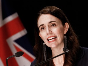 New Zealand Prime Minister Jacinda Ardern speaks during a COVID-19 response update at Parliament on Aug. 21, 2021 in Wellington, New Zealand