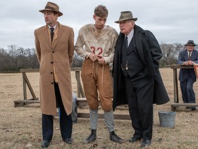 From left, Luke Wilson as Rusty Russell, Jacob Lofland as Snoggs, Martin Sheen as Doc Hall.