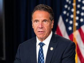 Governor Andrew Cuomo (D) speaking at a press conference on Aug. 17.