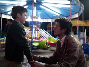 Jose Angel Garrido as Young Ricky, and Armando Espitia as Iván in I Carry You With Me.