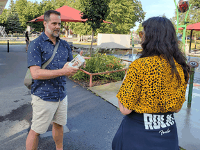 NDP candidate Alexandre Boulerice campaigns in his Montreal riding of Rosemont-la Petite-Patrie. “I’m the only person bringing Quebec’s perspective to the table within the party,” he says.