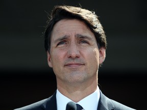 Justin Trudeau, Canada's prime minister, pauses during a news conference in Ottawa, Ontario, Canada, on Sunday, Aug. 15, 2021.