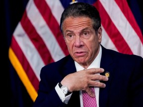 New York Governor Andrew Cuomo speaks during a news conference, in New York, U.S., May 10, 2021.