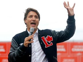Liberal Leader Justin Trudeau campaigns in Calgary on Aug. 19.