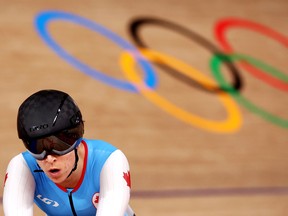 Lauriane Genest of Canada took the bronze in the women's keirin.