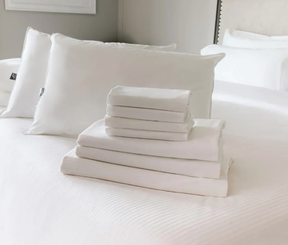 Fairmont’s Sateen Sheet Set in classic white.