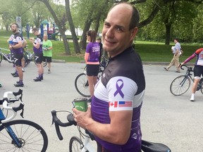 Jeff Vervaeke at the start of the 7 Days in May charity ride for pancreatic cancer research, in Mississauga, Ont. on Saturday May 26, 2018. Vervaeke was killed after a vehicle drove into a number of the riders on Bath Road on May 27.