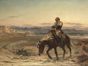 Remnants of the Army, which hangs at the Tate Modern in Britain, shows William Brydon arriving at the gates of Jalalabad as the only survivor of a 16,500 strong evacuation from Kabul in January 1842.