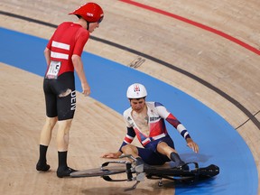 BBC presenters apologized to viewers when a camera microphone caught Danish cyclist Frederik Madsen cursing "f--- them" in the aftermath of crashing into Team GB’s Charlie Tanfield, knocking both off their bikes in the men’s team pursuit.