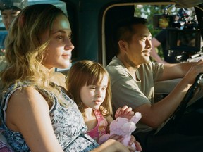 Alicia Vikander, Sydney Kowalske and Justin Chon in Blue Bayou.