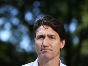 Liberal Party Leader and Prime Minister Justin Trudeau pauses during a news conference August 31, 2021 in Ottawa, Canada.