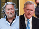 Former Donald Trump advisor Steve Bannon, left, and ex-White House Chief of Staff Mark Meadows.