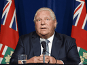 Ontario Premier Doug Ford speaks during a press conference in Toronto, Sept. 22, 2021.