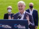 Conservative Leader Erin O'Toole during a campaign stop at a winery in London, Ont., on September 17, 2021.