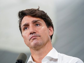 Liberal Leader Justin Trudeau campaigns in Hamilton, Ont., on Sept. 10, 2021.