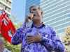 People's Party of Canada Leader Maxime Bernier speaks during a rally outside CBC headquarters in Toronto, September 16, 2021.