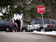In 2018, Niagara Regional Police, OPP and the SIU attend a scene in Pelham, Ont., where a Niagara Regional Police officer was shot by a fellow officer. THE CANADIAN PRESS/Aaron Lynett
