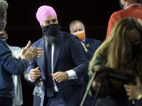 Jagmeet Singh during an NDP election night event in Vancouver.