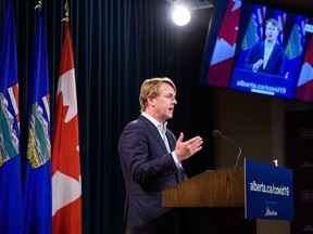 Tyler Shandro announced Alberta's fourth wave COVID restrictions on  Sept. 3, 2021. Azin Ghaffari/Postmedia