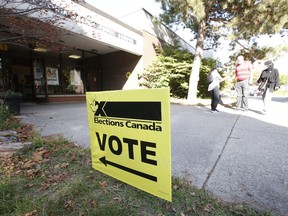 Voters lineups across the Toronto varied from barely there to a two hour wait with hundreds upon hundreds in line. (Pictured) Voters in the Don Valley East riding of North York just walked in one at a time around 4:30 p.m.  on Monday September 20, 2021.