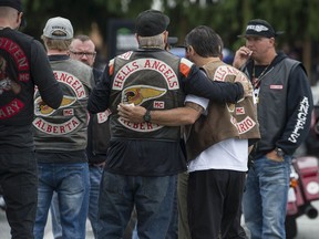 Hundreds of people attended the funeral for Hells Angels Haney chapter president Michael "Spike" Hadden at the Christian Life Assembly Church in Langley on Saturday.