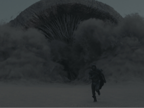 Would you watch a giant sandworm on your phone? A scene from Dune, due out Oct. 22.