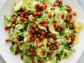 Shaved brussels sprouts salad with crispy chickpeas from Vegetables: A Love Story