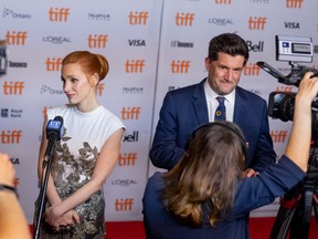 Jessica Chastain and Michael Showalter on the red carpet Sunday at TIFF.