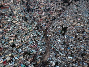 The Jalousie neighborhood in the commune of Petion Ville during the sunset, in the Haitian capital Port-au-Prince.