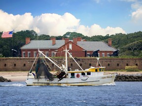 A shrimp boat returning to Amelia Island.