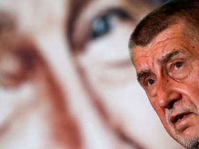 Czech Prime Minister and leader of ANO party Andrej Babis attends a news conference at the party's election headquarters after the country's parliamentary election in Prague, Czech Republic, October 9, 2021. REUTERS/Bernadett Szabo
