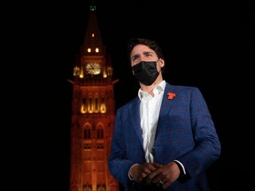 Prime Minister Justin Trudeau participates in a ceremony on Parliament Hill on the eve of the first National Day of Truth and Reconciliation.