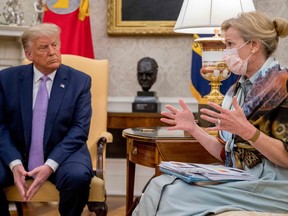 Response coordinator for White House Coronavirus Task Force Deborah Birx speaks during a meeting between US President Donald Trump and Arizona Governor Doug Ducey in the Oval Office of the White House in Washington, DC, on August 5, 2020.