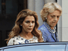 Princess Haya Bint al-Hussein, left, leaves a London court with her lawyer Fiona Shackleton in July 2019.